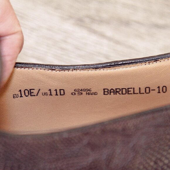 $895 Nordstrom BALLY Genuine Lizard Loafer 11 D Brown * add $15 Cedar Trees - Picture 7 of 14